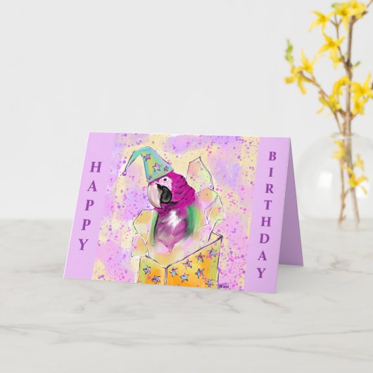 オウム カード (黄色い花)