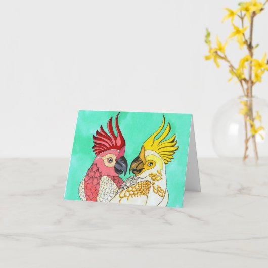 オウム! カード (黄色い花)