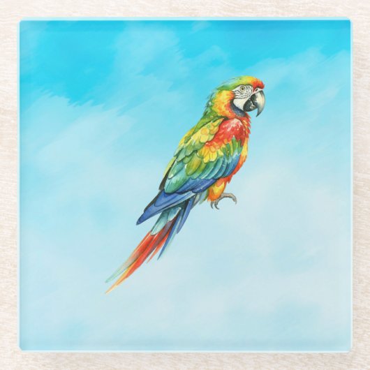 オウム ガラスコースター (正面)