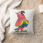 オウム&ココナッツとドリンクストロー クッション (ブランケット)