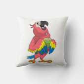 オウム&ココナッツとドリンクストロー クッション (裏面)