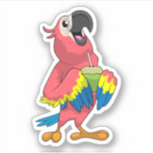 オウム&ココナッツとドリンクストロー シール (正面)