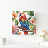 オウム スクエア壁時計 (ホーム)