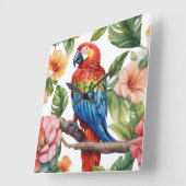 オウム スクエア壁時計 (傾斜)