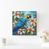 オウム スクエア壁時計 (ホーム)