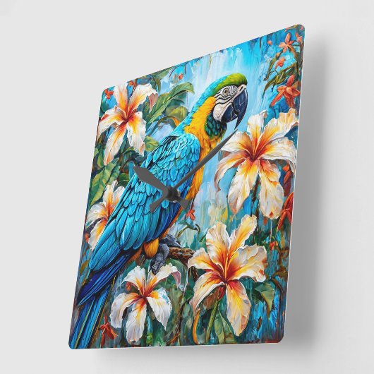 オウム スクエア壁時計 (傾斜)