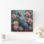 オウム スクエア壁時計 (ホーム)