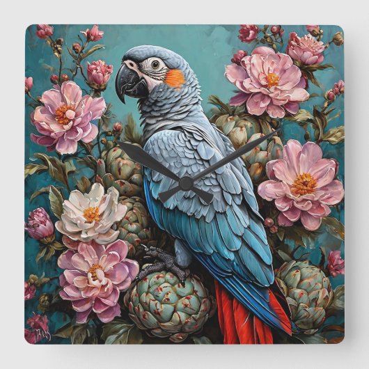 オウム スクエア壁時計 (正面)