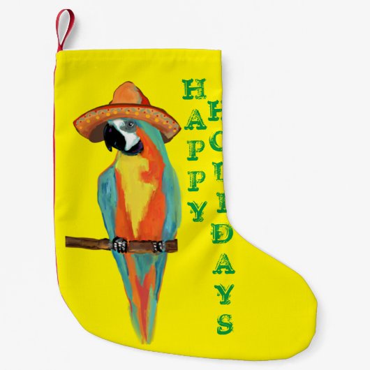 オウム スモールクリスマスストッキング (正面)