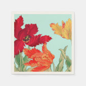 オウム・チューリップ、フローラ スタンダードカクテルナプキン (正面)