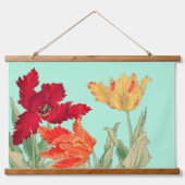 オウム・チューリップ、フローラ 吊り下げ型タペストリー (正面)