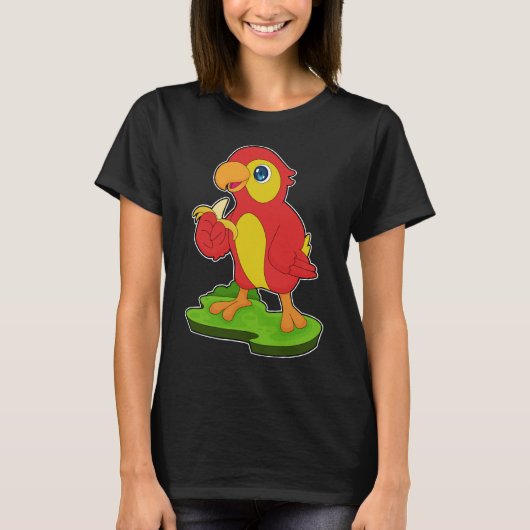 オウム バナナ 果物 Tシャツ (正面)