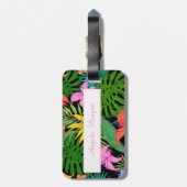 オウム、パーム葉、カオデータ・モノグラムパーソナライズされた-A ラゲッジタグ (裏面縦)