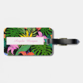 オウム、パーム葉、カオデータ・モノグラムパーソナライズされた-A ラゲッジタグ (裏面横)