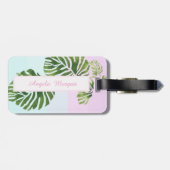 オウム、パーム葉、カオデータ・モノグラムパーソナライズされた-A ラゲッジタグ (裏面横)