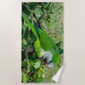 オウム ビーチタオル (正面)