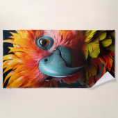 オウム ビーチタオル (正面)