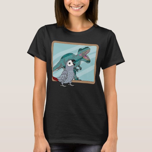 オウム&レックス反射Iアフリカグレイ Tシャツ (正面)
