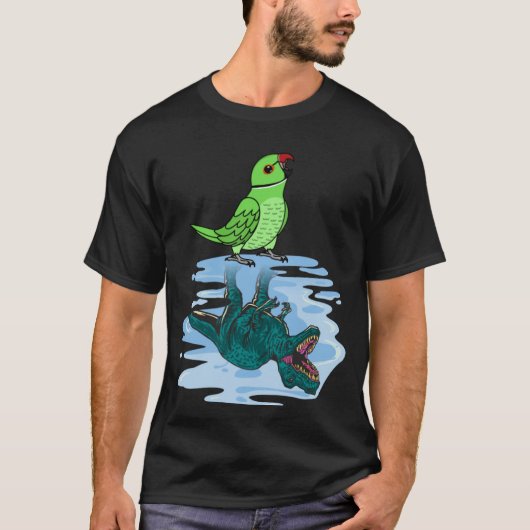 オウム&レックス反射Iグリーンインディアンリングネック Tシャツ (正面)