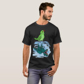 オウム&レックス反射Iグリーンインディアンリングネック Tシャツ (正面フル)