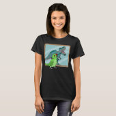 オウム&レックス反射Iグリーンインディアンリングネック Tシャツ (正面フル)