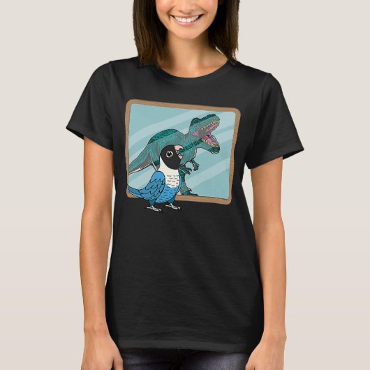 オウム&レックス反射I青いマスクされたロベバード Tシャツ (正面)