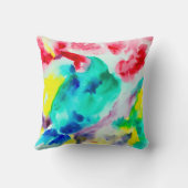 オウム，木の上，鳥抽象芸術明るい水色gr クッション (裏面)