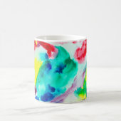 オウム，木の上，鳥抽象芸術明るい水色gr コーヒーマグカップ (中央)