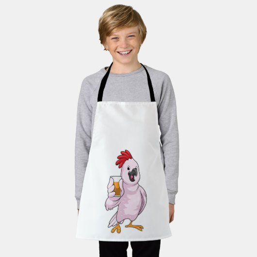 オウム(果汁を含む) エプロン (着用した状態)