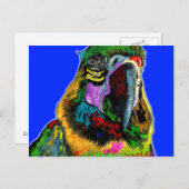 オウム(水色) ポストカード (正面/裏面)