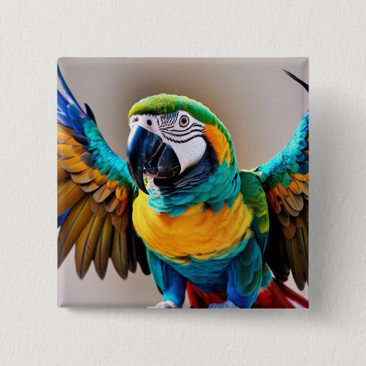 オウム 缶バッジ (正面)