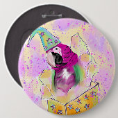 オウム 缶バッジ (正面&裏面)