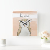 オウム | Be Wise スクエア壁時計 (ホーム)