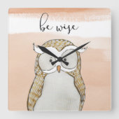オウム | Be Wise スクエア壁時計 (正面)