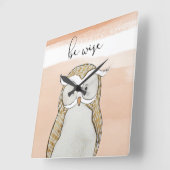 オウム | Be Wise スクエア壁時計 (傾斜)