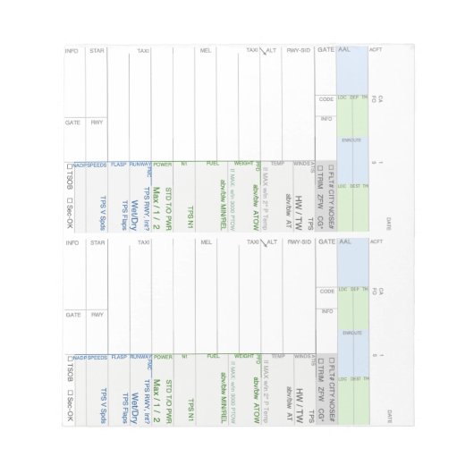 オウムB787ノートカードパッド ノートパッド (正面)
