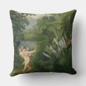 オウムoに矢を向けているキューピッドと美化して下さい クッション (裏面)