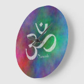 オウムOmの記号 ラージ壁時計 (傾斜)