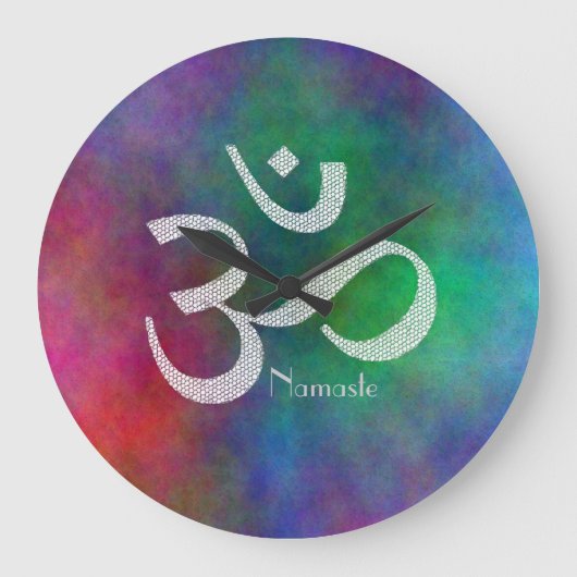 オウムOmの記号 ラージ壁時計 (正面)