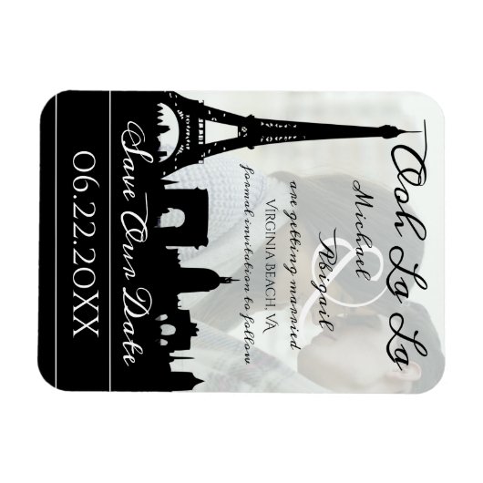 オウラパリスカイラインカスタム写真デートを保存 マグネット (横)