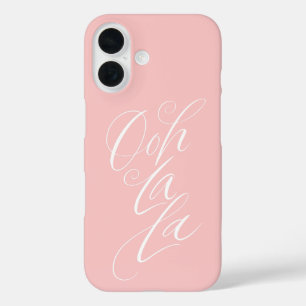 オウララセンスースフェミニンレタリング淡い色のピンク iPhone 16ケース