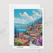 オウリド湖北マケドニア旅行の青空 ポストカード (正面/裏面)