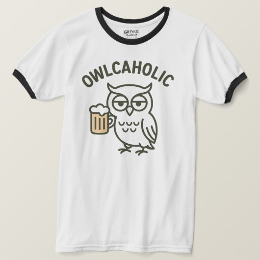 オウルカホリックフクロールビールラバーリンガーTシャツ Tシャツ (デザイン正面)