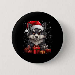 オウルサンタクロース帽子クリスマス雪Xmasパジャマパーティー 缶バッジ