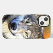 オウルフアートペインティングイメージ iPhoneケース (裏面横)