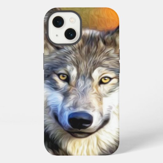 オウルフアートペインティングイメージ iPhoneケース (裏面)