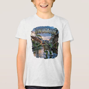 オウルリゲーターの写真 - フクロウ アリゲーター 滑稽 怖い トライブレンドTシャツ