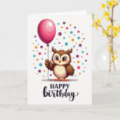 オウルレットバルーン 誕生日カード カード (黄色い花)