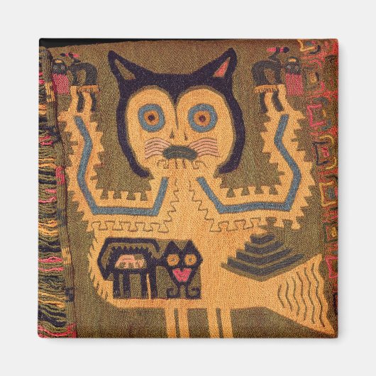 オウル姿のジャガー，パラカス文化 マグネット (正面)