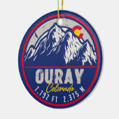 オウレイコロラド州旗キャンピングハイキングお土産80s セラミックオーナメント (左)
